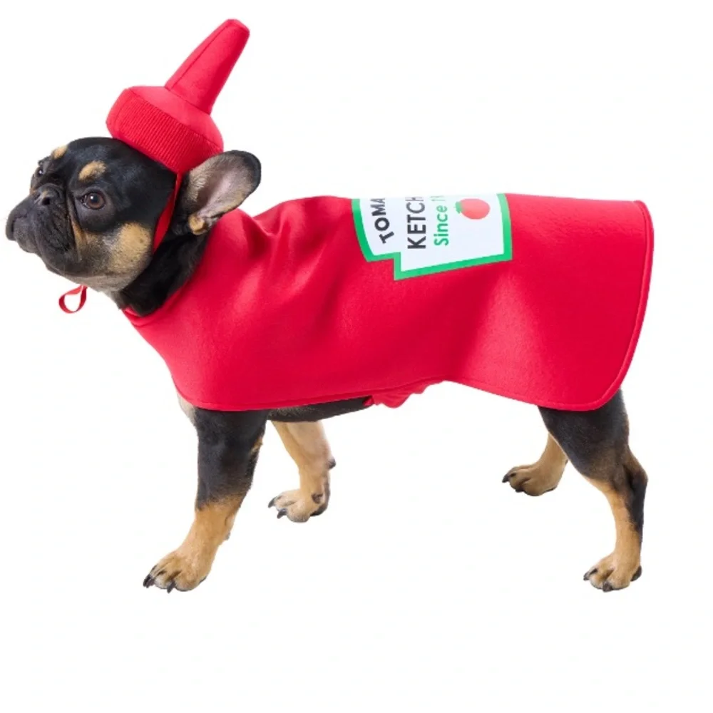Funny Red Tomato Ketchup Bottle Pet Costume Size Medium NEW!